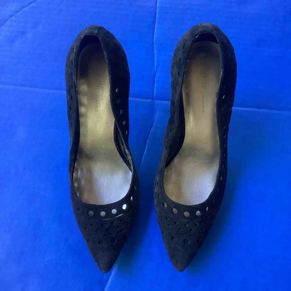 BCBGeneration Black Heels with cutout Detail, Size 8